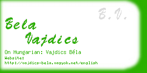 bela vajdics business card