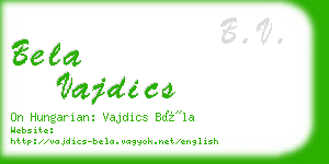 bela vajdics business card